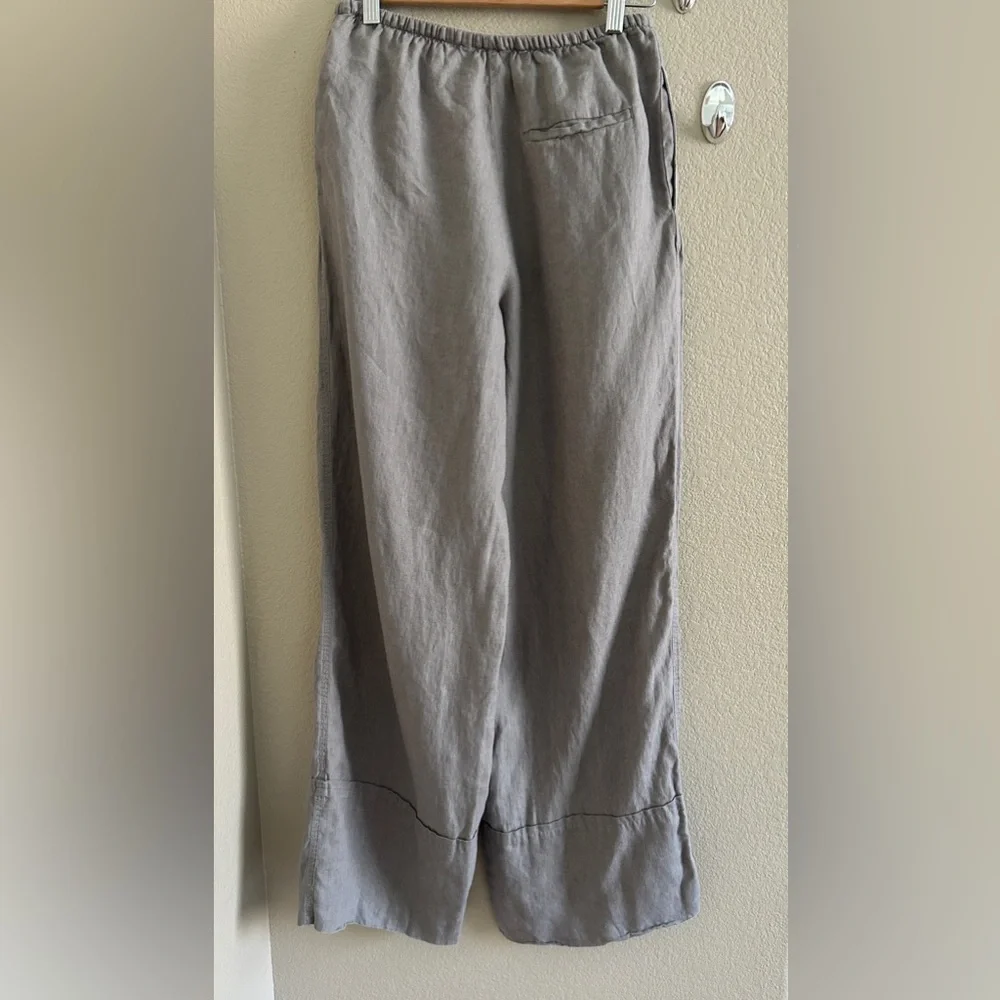Zara Silver Gray linen wide leg pants size S